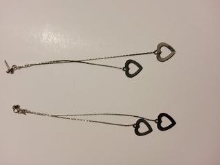 Orecchini pendenti cuore argento