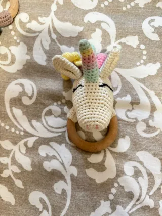 Set 3 Sonajeros Ganchillo Hechos a Mano