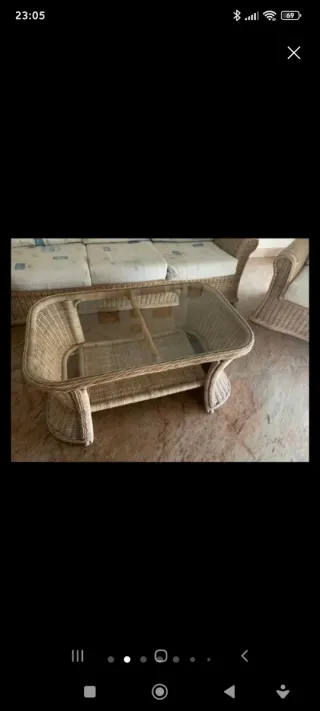 Conjunto Muebles Jardín Mimbre