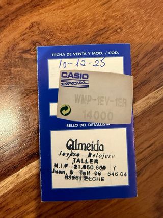 Orologio Casio WMP-1 MP3 Vintage NOS