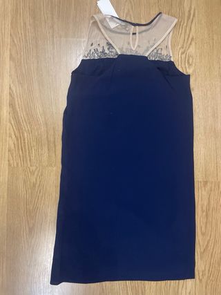 Vestido Tintoretto azul con pedrería