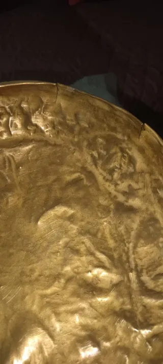 Báscula antigua de latón con pesas