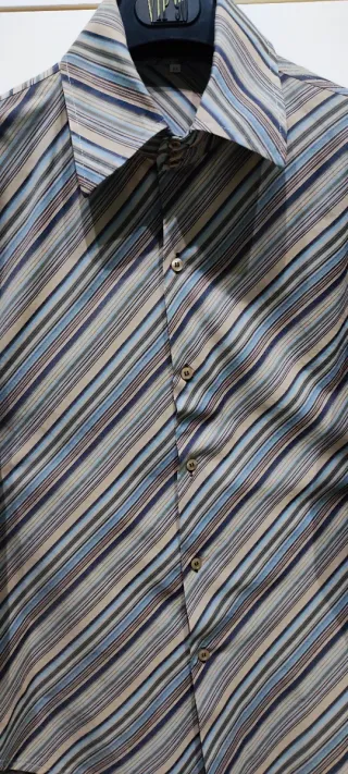 Camicia uomo righe fantasia taglia XL