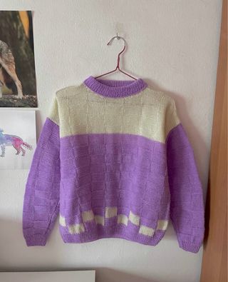 Jersey Vintage Lila y Blanco Cuadros