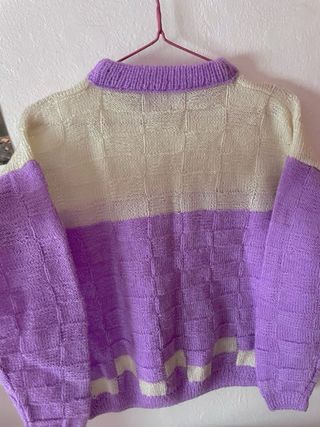 Jersey Vintage Lila y Blanco Cuadros