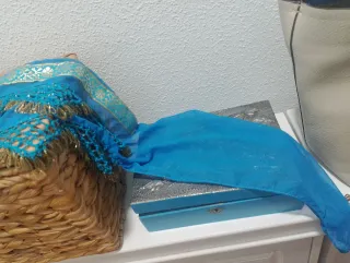 Pañuelo/Falda Danza Vientre Azul y Dorado