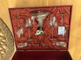 Estuche 6 copas y decantador Bohemia