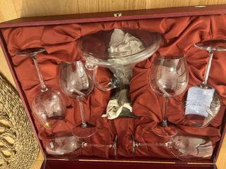 Estuche 6 copas y decantador Bohemia