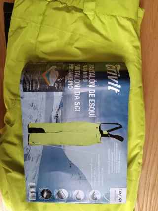 Pantalones y manoplas de esquí para niño 10-12 año