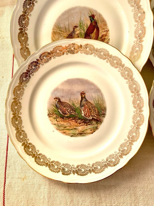Platos porcelana francesa A.F. – 12 aves de caza