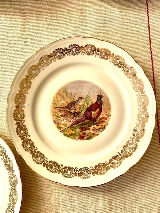 Platos porcelana francesa A.F. – 12 aves de caza
