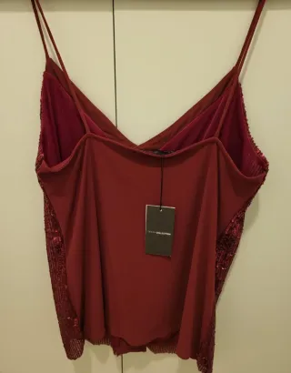 Camiseta Sfera lentejuelas roja Talla S