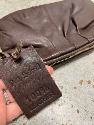 Bolso de mano piel marrón