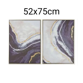 Set di 2 quadri dipinti a mano su tela 52x75cm