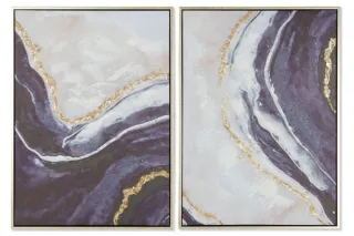 Set di 2 quadri dipinti a mano su tela 52x75cm