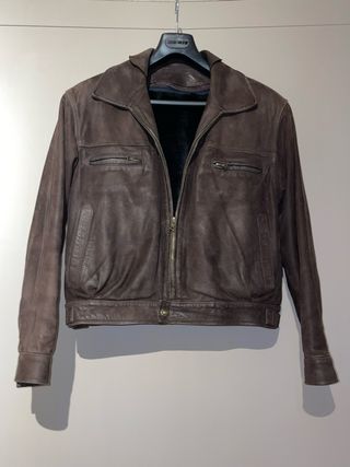 Giubbino in pelle marrone