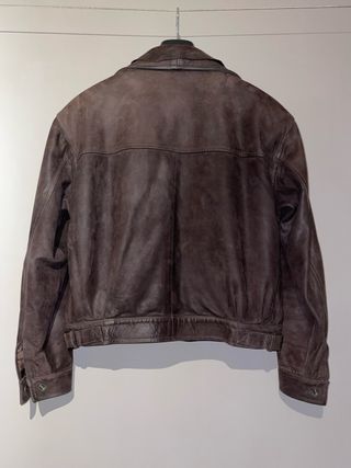 Giubbino in pelle marrone