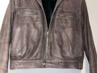 Giubbino in pelle marrone