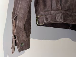 Giubbino in pelle marrone