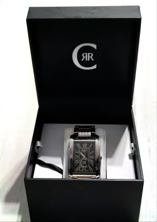 Orologio Rettangolare Cerruti 1881 Nero Argento