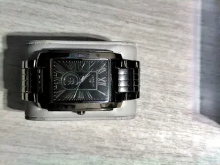 Orologio Rettangolare Cerruti 1881 Nero Argento