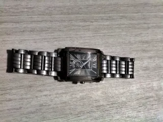 Orologio Rettangolare Cerruti 1881 Nero Argento
