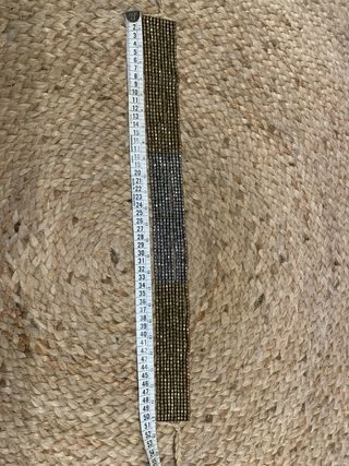 Cinturón joya abalorios dorado y plateado