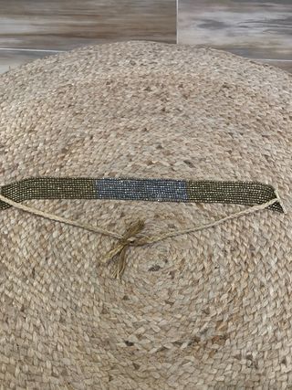 Cinturón joya abalorios dorado y plateado