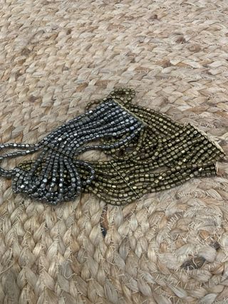 Cinturón joya abalorios dorado y plateado