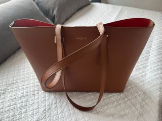 Bolso shopper Roberto Verino marrón y naranja