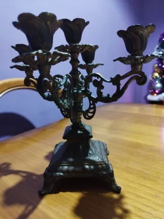 Candelabro a 5 bracci in metallo