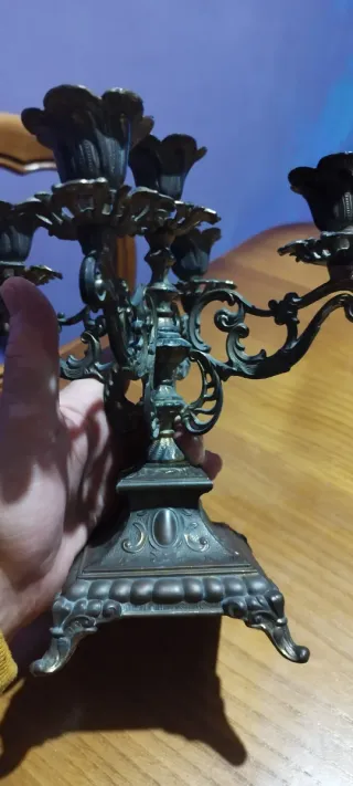 Candelabro a 5 bracci in metallo