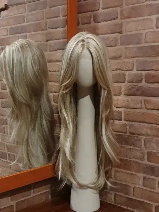 Peluca Lacefront Rubia Clara con Mechas