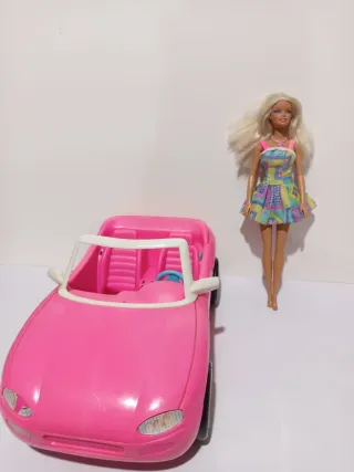 Coche rosa Barbie y muñeca Barbie