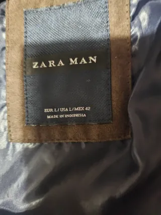 Chaqueta Zara Man verde oliva acolchada