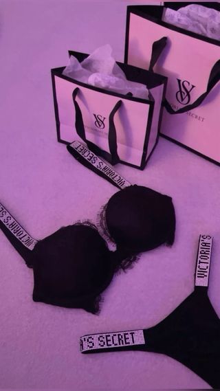 Conjunto Lenceria Victoria's Secret Negro