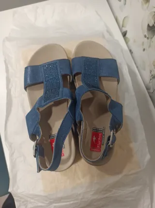 Sandalias Fluchos Mujer Azul/Plata