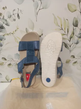 Sandalias Fluchos Mujer Azul/Plata