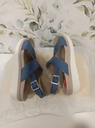 Sandalias Fluchos Mujer Azul/Plata