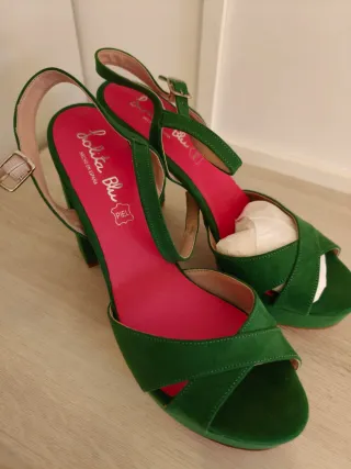 Zapatos Lolita Blu Peep Toe Verdes