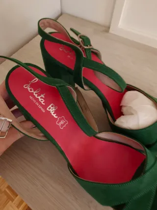 Zapatos Lolita Blu Peep Toe Verdes