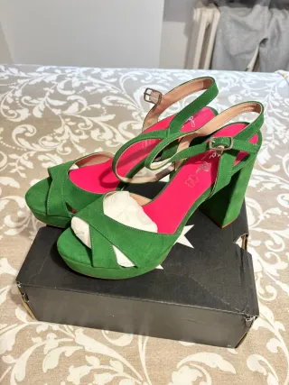 Zapatos Lolita Blu Peep Toe Verdes