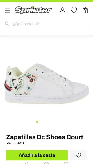 Zapatilla DC Court Graffik con etiqueta y caja