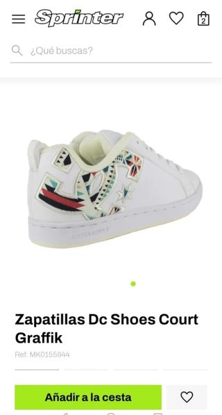 Zapatilla DC Court Graffik con etiqueta y caja