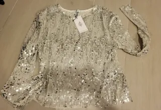 Blusa Stradivarius lentejuelas Talla L