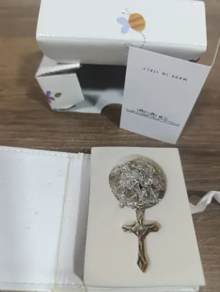 Rosario Cuentas Cristal Multicolor y Plata