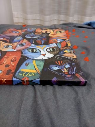 Tela Gatti Multicol. Arte da parete su tela piatta