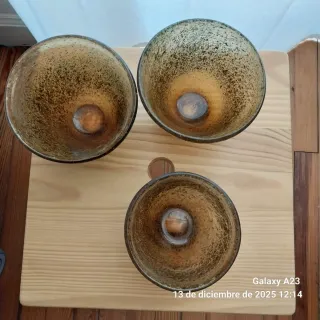 Set de 3 cuencos de vidrio texturizado