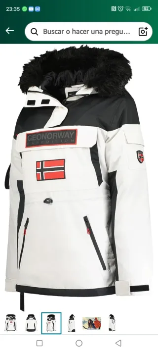 Cazadora Geographical Norway Blanca y Negra
