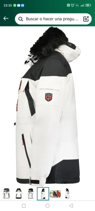 Cazadora Geographical Norway Blanca y Negra